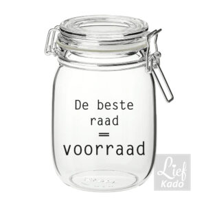 Snoeppot Beste raad is voorraad